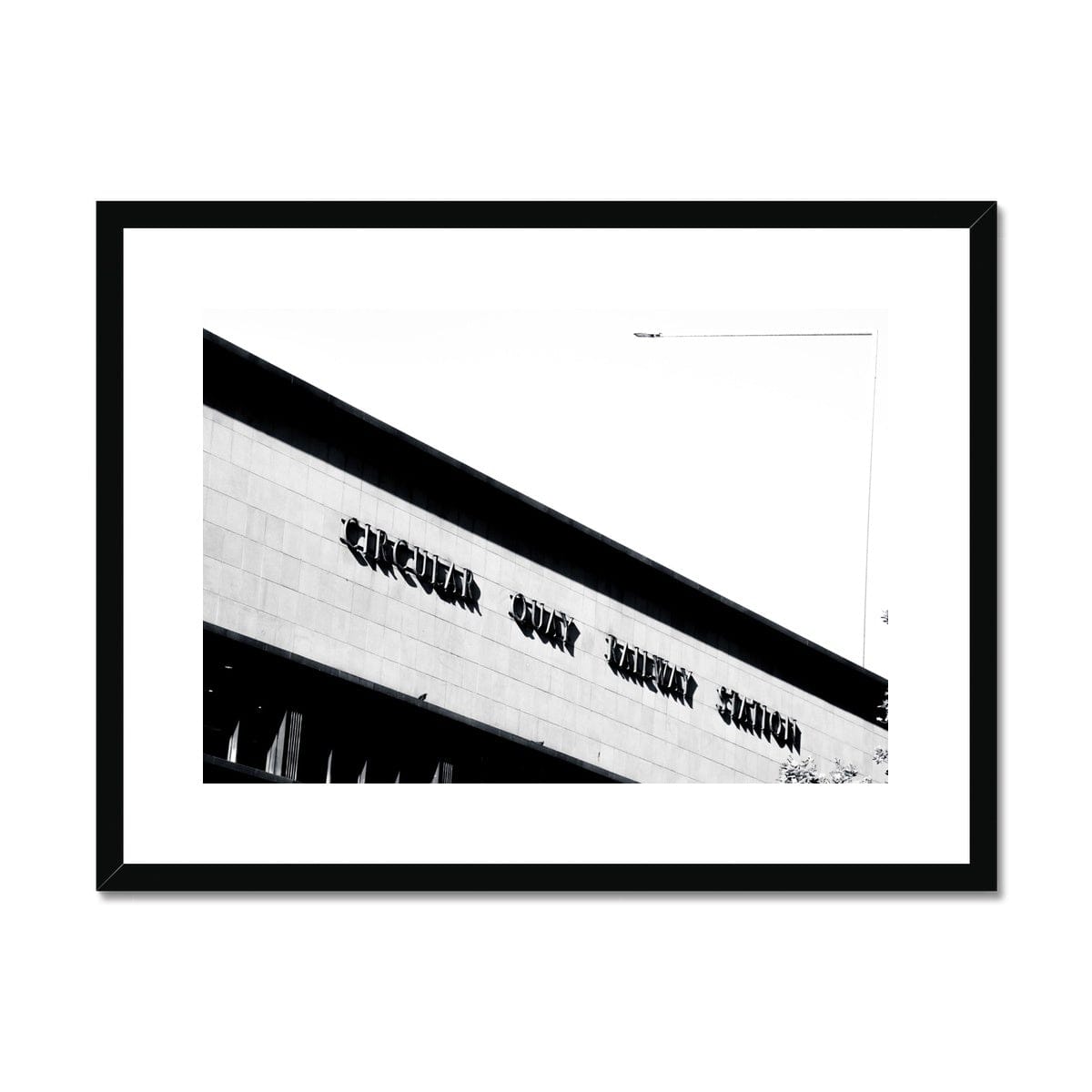 Adam Davies Framed A4 Landscape (29x21cm / Black Frame Circular Quay Station Art Deco Monochrome Framed Print