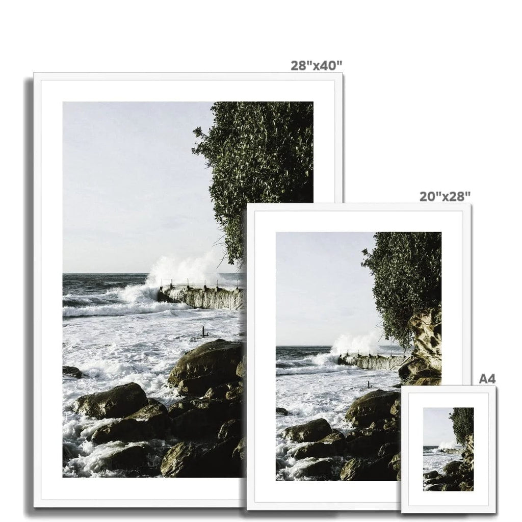 SeekandRamble Framed Coastal Bondi Breaking Waves Framed & Mounted Print