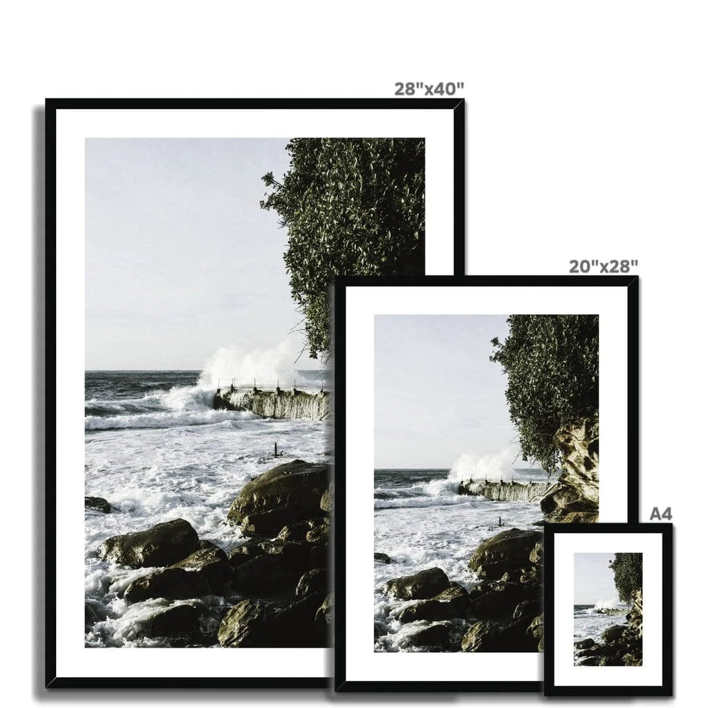 Seek & Ramble Framed Coastal Bondi Breaking Waves Framed & Mounted Print
