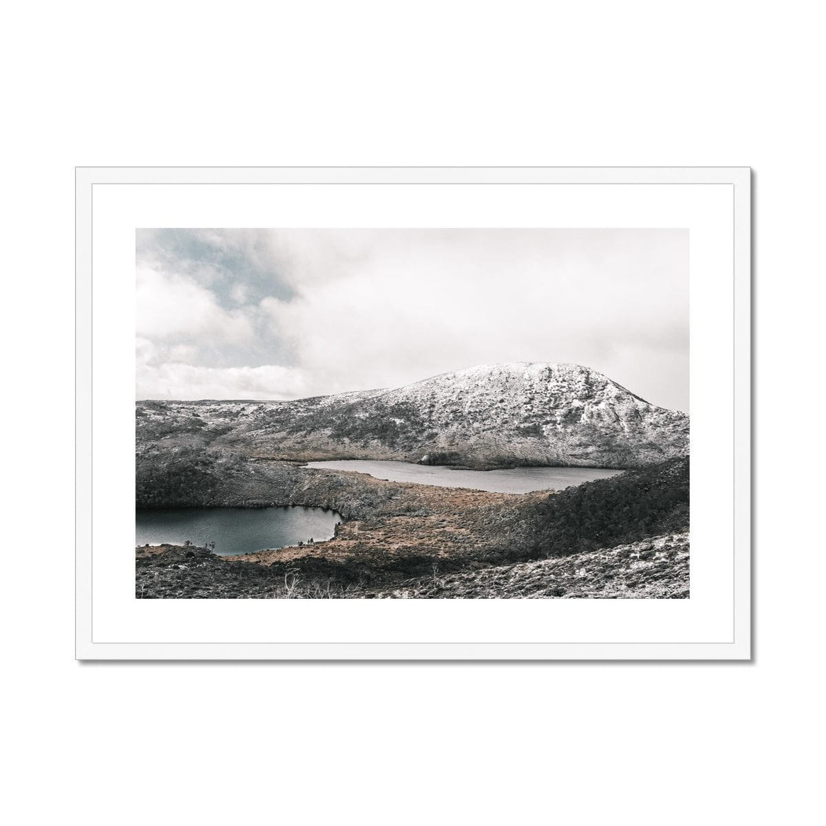 Adam Davies Framed A4 Landscape / White Frame Dove Lake Cradle Mountain Framed & Mounted Print