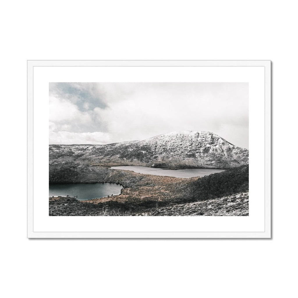 SeekandRamble Framed 28"x20" / White Frame Dove Lake Cradle Mountain Framed & Mounted Print