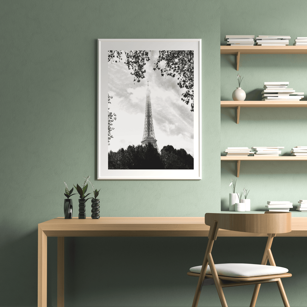 SeekandRamble Framed Eiffel Through Trees Framed & Mounted Print