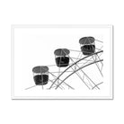 Seek & Ramble Framed A4 Landscape / White Frame Ferris Wheel Black & White Framed & Mounted Print