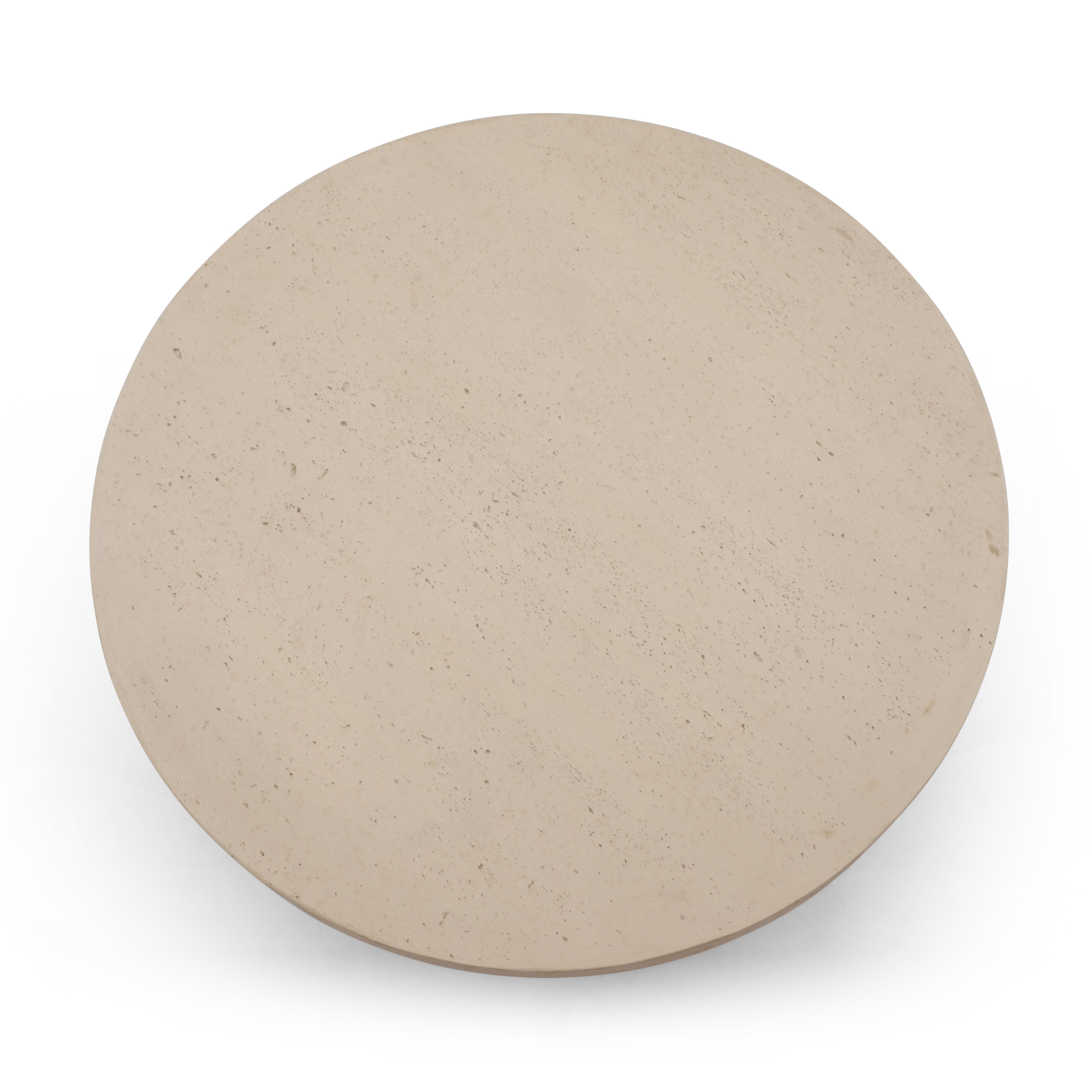 Seek & Ramble Coffee Tables Fira Round 80cm Coffee Table Faux Stone Off White
