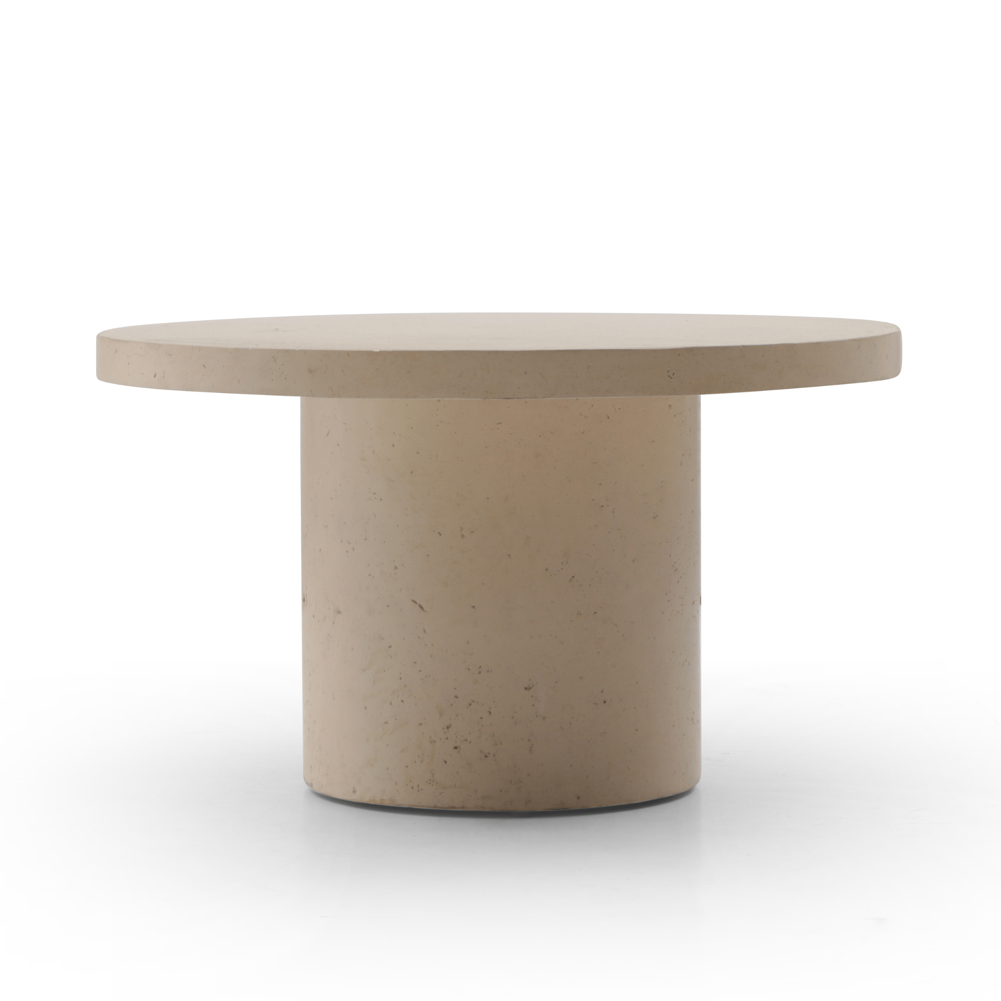Seek & Ramble Coffee Tables Fira Round 80cm Coffee Table Faux Stone Off White