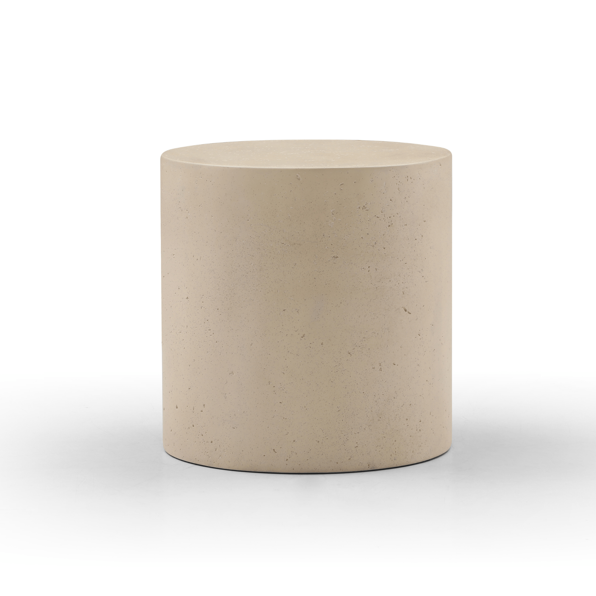 Seek & Ramble Side Tables Fira Round 40cm Side Table Faux Stone Off White