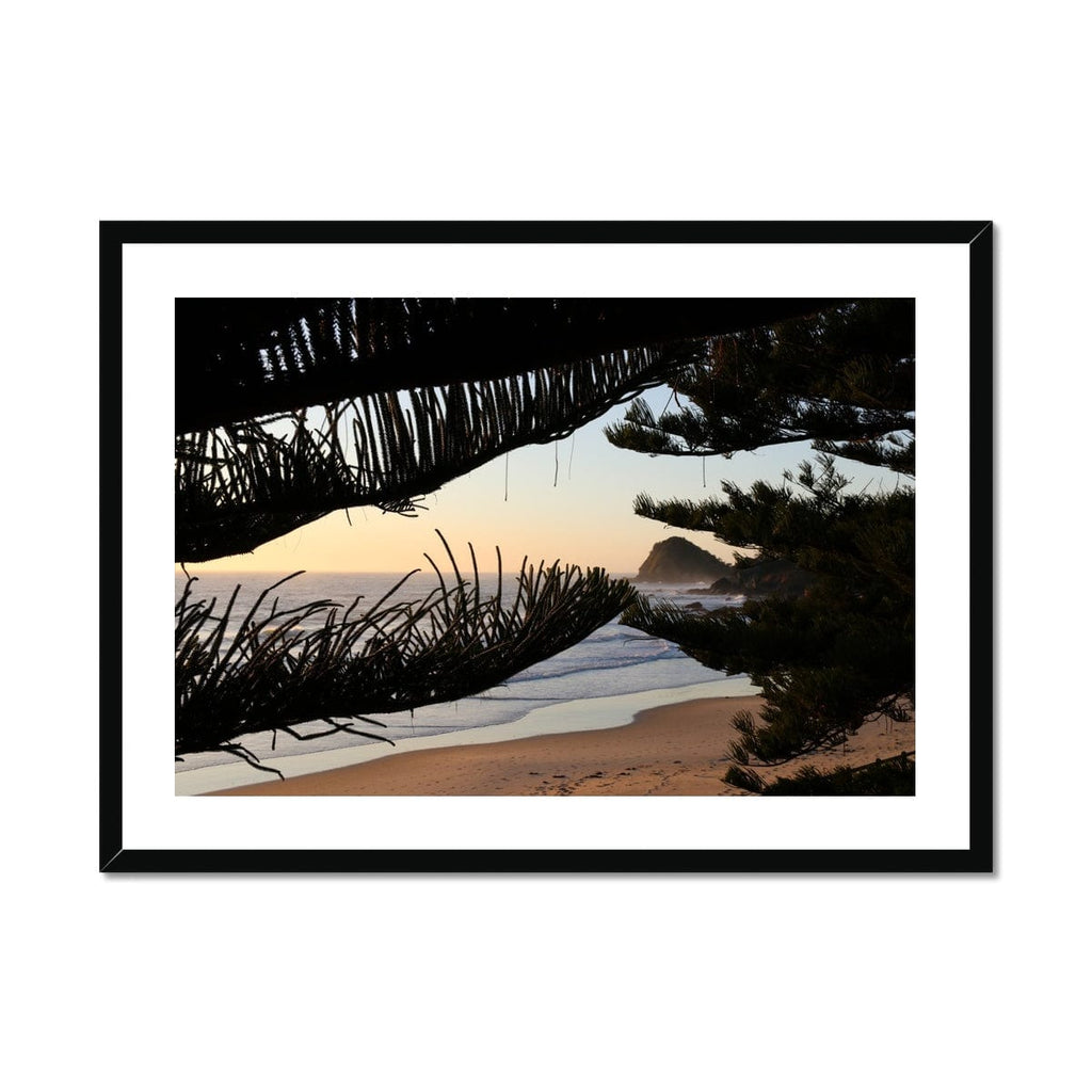 SeekandRamble Framed A4 Landscape (29x21cm) / Black Frame Flynns Beach Port Macquarie Framed Print