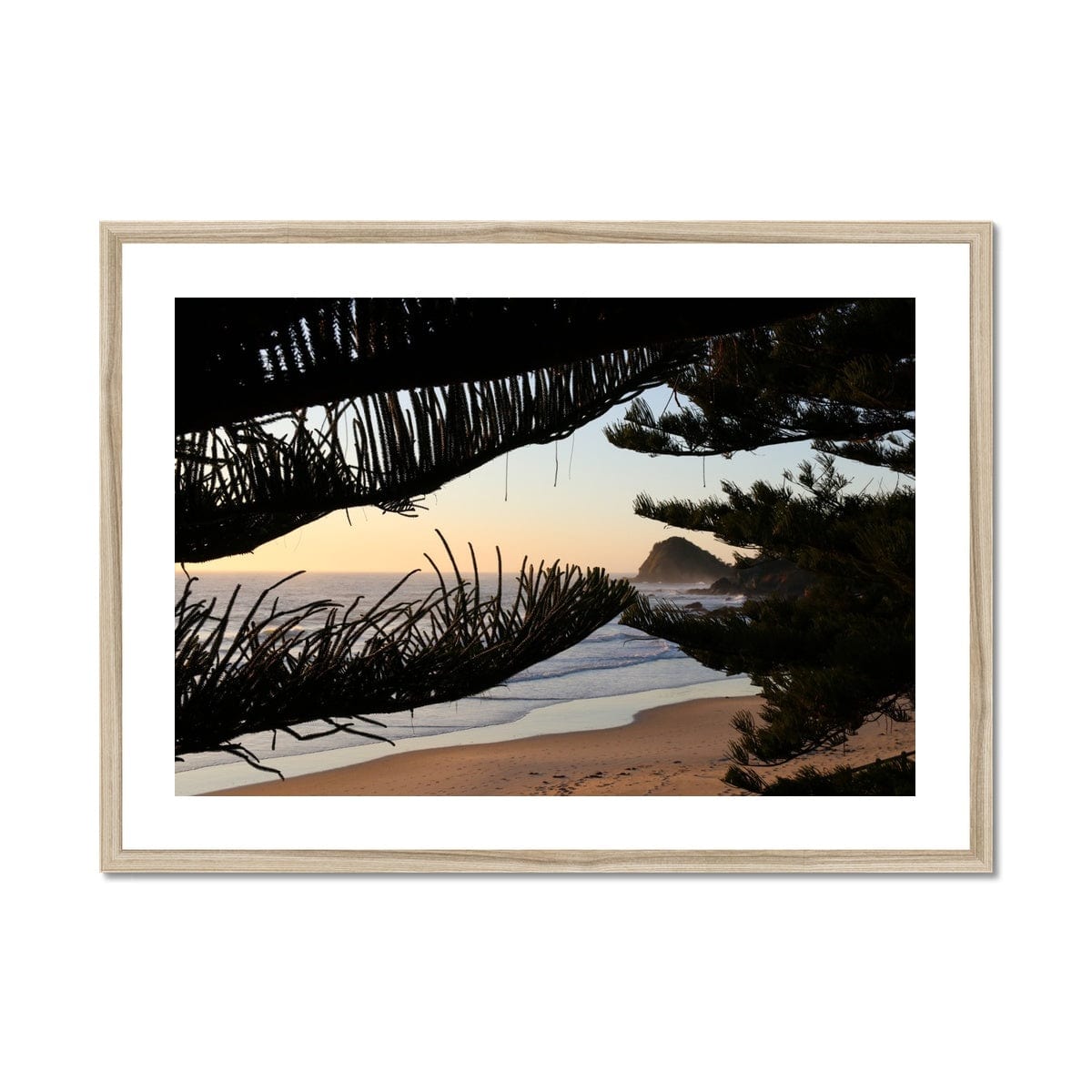 Adam Davies Framed A4 Landscape (29x21cm) / Natural Frame Flynns Beach Port Macquarie Framed Print