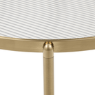 Seek & Ramble Side Table Gatsby 48cm Round Side Table Fluted Glass Gold Metal