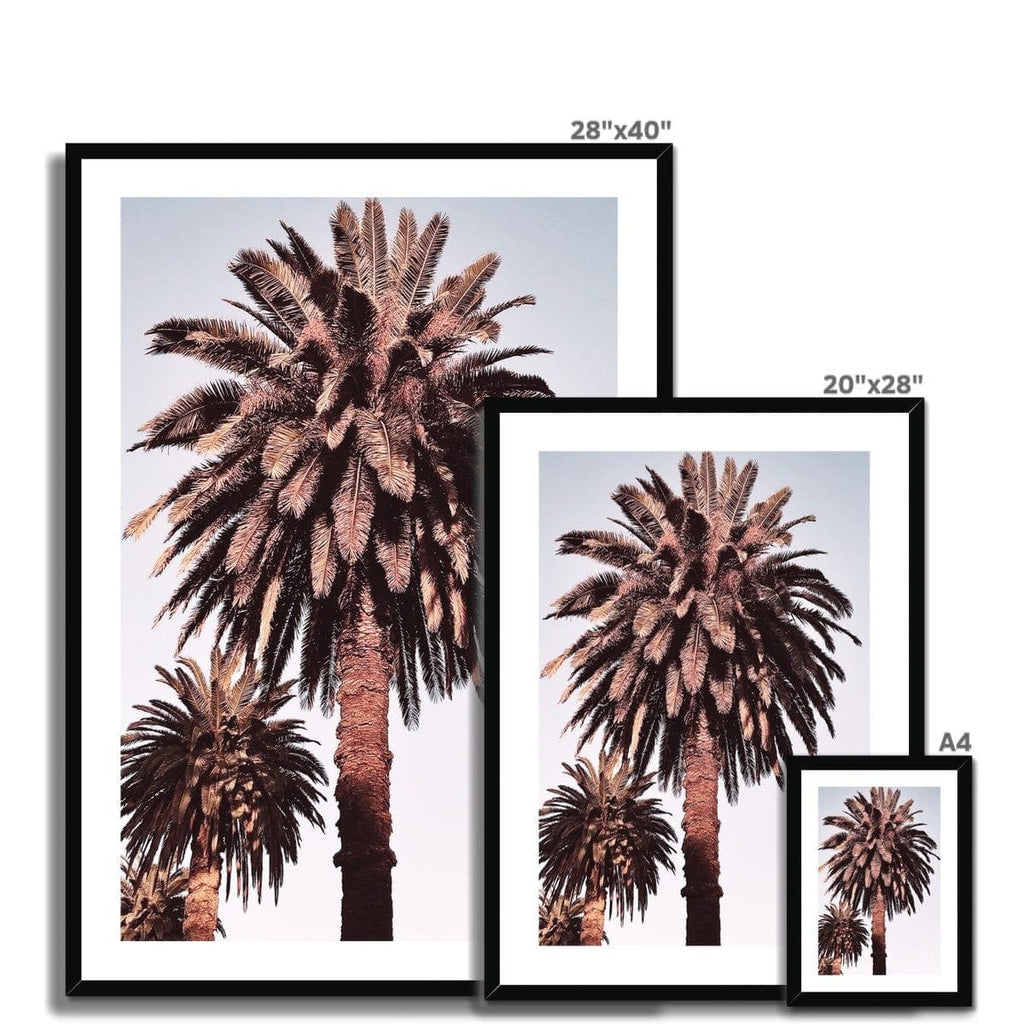 SeekandRamble Framed Golden Palm Trees Framed & Mounted Print