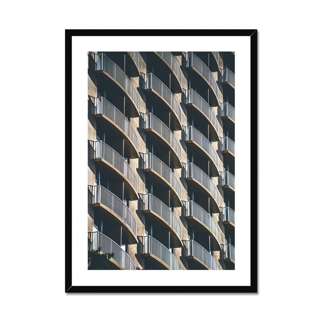 SeekandRamble Framed 20"x28" / Black Frame Golden Waikiki Balconies Framed Print