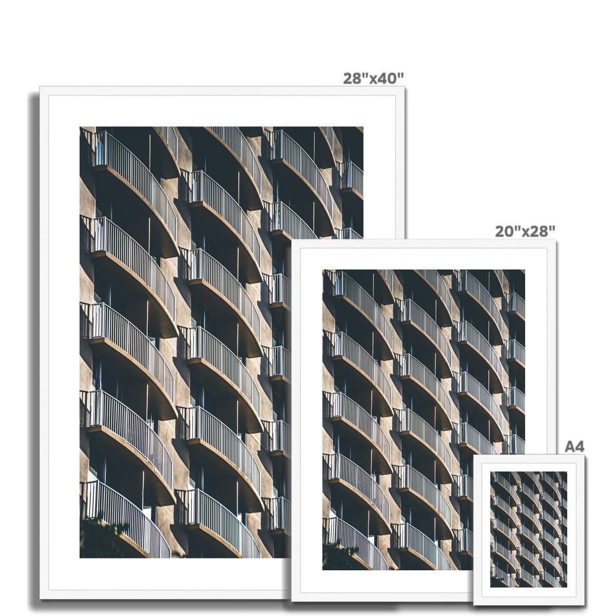 Prodigi Framed Golden Waikiki Balconies Framed Print