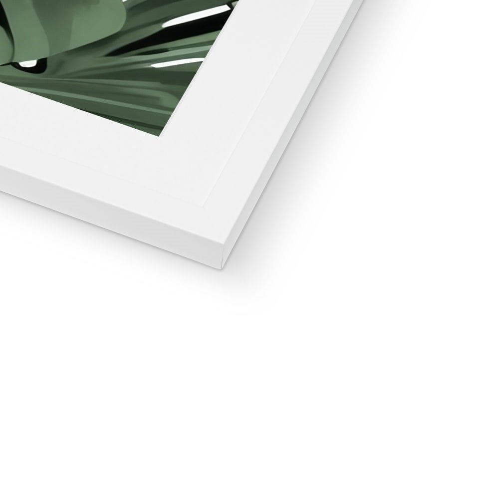 SeekandRamble Framed Green Monstera Leaves Framed & Mounted Print