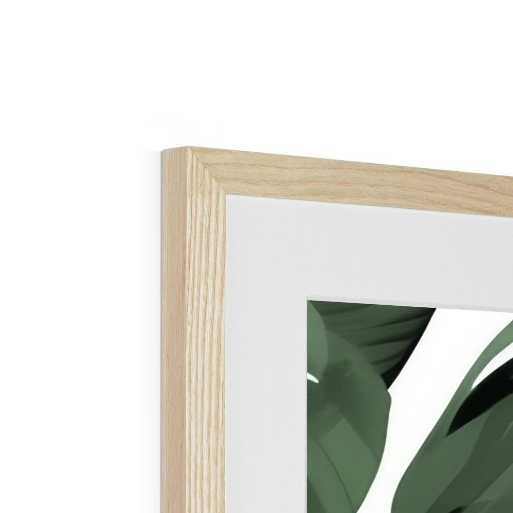 SeekandRamble Framed Green Monstera Leaves Framed & Mounted Print
