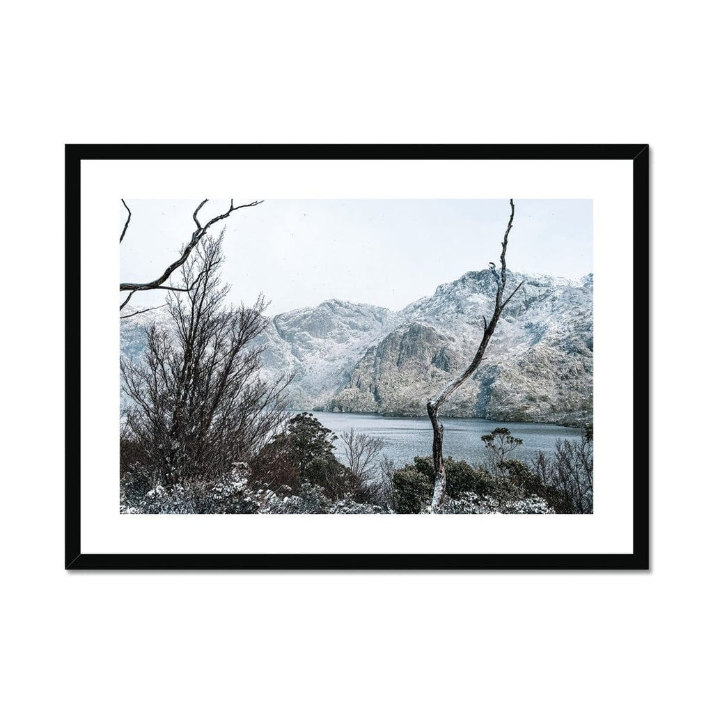 Seek & Ramble Framed A4 Landscape / Black Frame Hansen Lake Cradle Mountain Framed & Mounted Print
