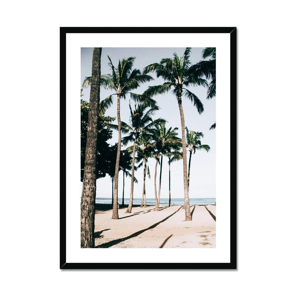 Seek & Ramble Framed A4 Portrait / Black Frame Hawaiian Palms Print