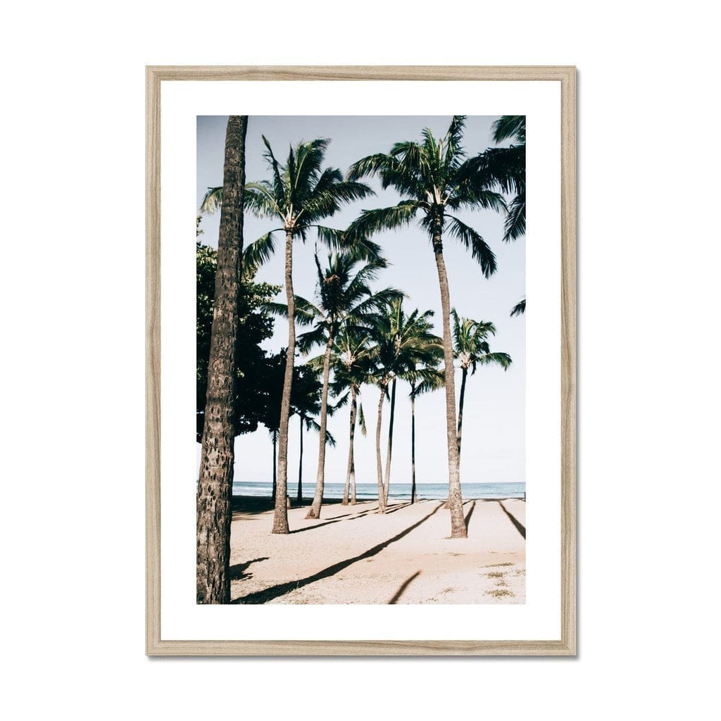 Seek & Ramble Framed A4 Portrait / Natural Frame Hawaiian Palms Print