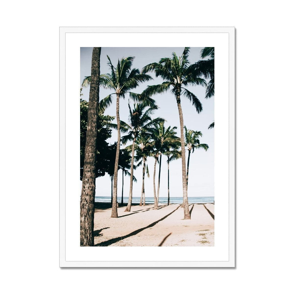 Seek & Ramble Framed A4 Portrait / White Frame Hawaiian Palms Print