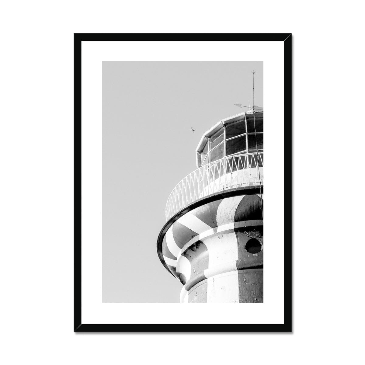 Adam Davies Framed 12"x16" (30.48x40.64cm) / Black Frame Hornby Lighthouse Sydney Black and White Framed Print