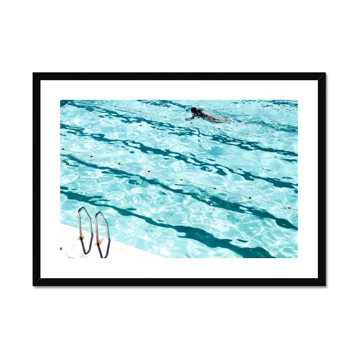 Seek & Ramble Framed A4 Landscape / Black Frame Bondi Icebergs Swimmer Coastal Framed & Mounted Print