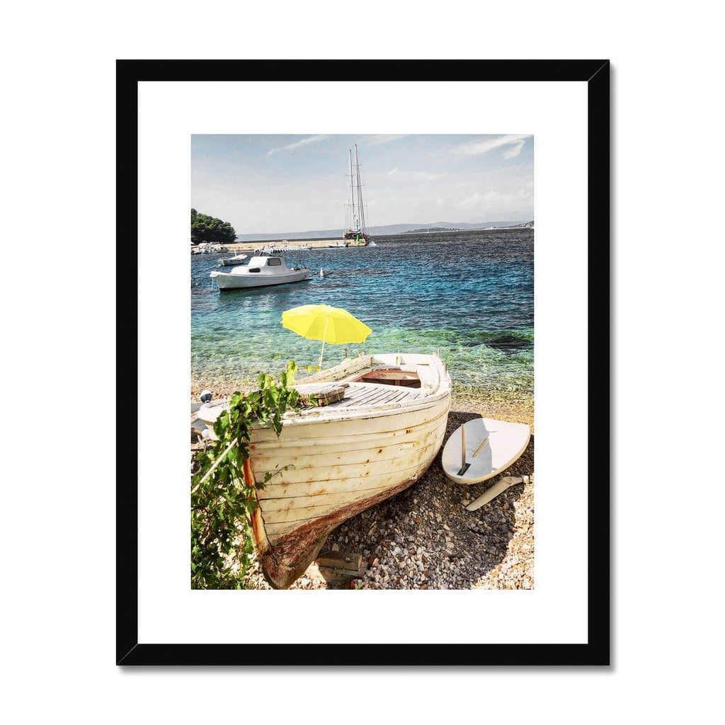 SeekandRamble Framed A4 Portrait (21x29.7cm) / Black Frame Korcula Boat Croatia Framed & Mounted Print