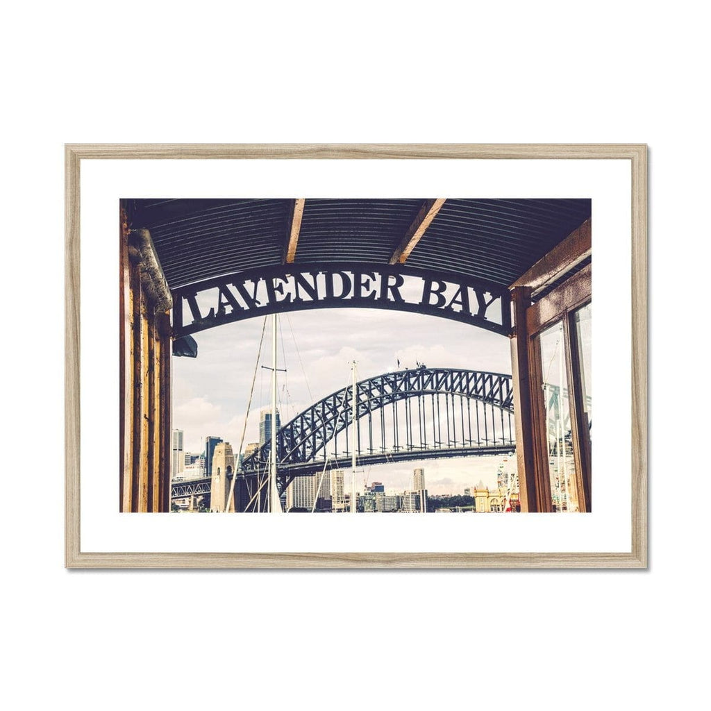 SeekandRamble Framed 28"x20" / Natural Frame Lavender Bay Wharf Sydney Framed & Mounted Print