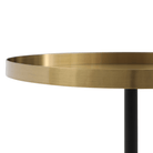 Seek & Ramble Side Table Lloyd Round 50cm Side Table Metal Brushed Gold & Black Cone Base