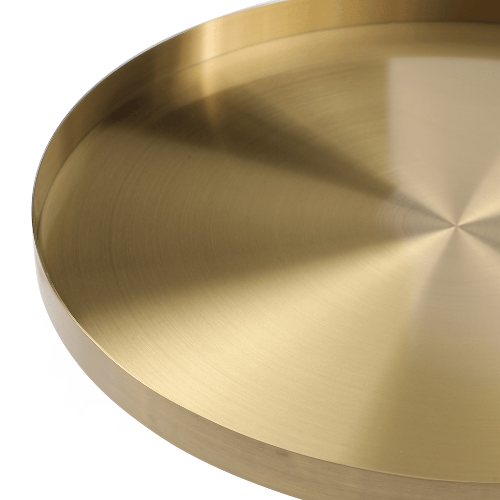 Seek & Ramble Side Table Lloyd Round 50cm Side Table Metal Brushed Gold & Black Cone Base