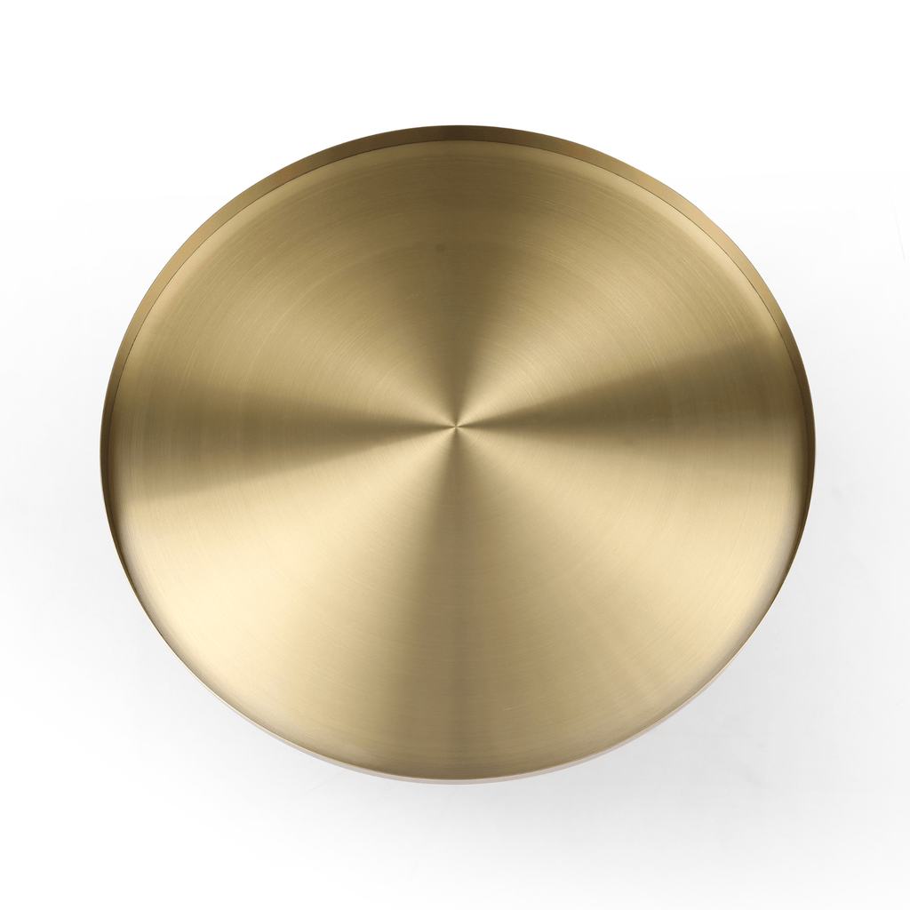 Seek & Ramble Side Table Lloyd Round 50cm Side Table Metal Brushed Gold & Black Cone Base