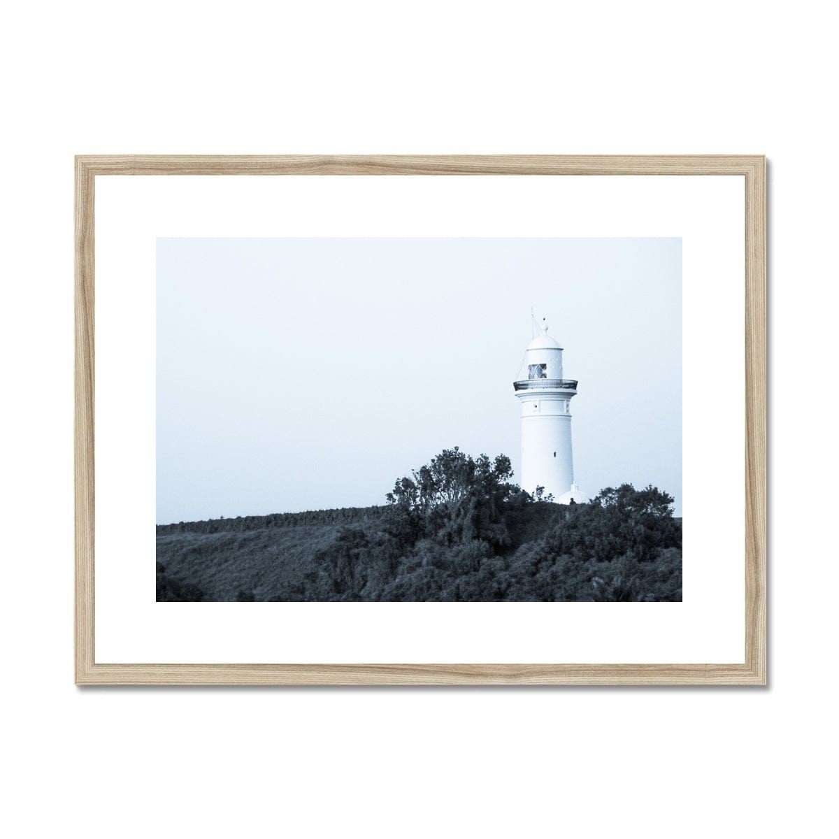 Adam Davies Framed 12"x8" (30.48x20.32cm) / Natural Frame Macquarie Lighthouse Vaucluse Framed Print