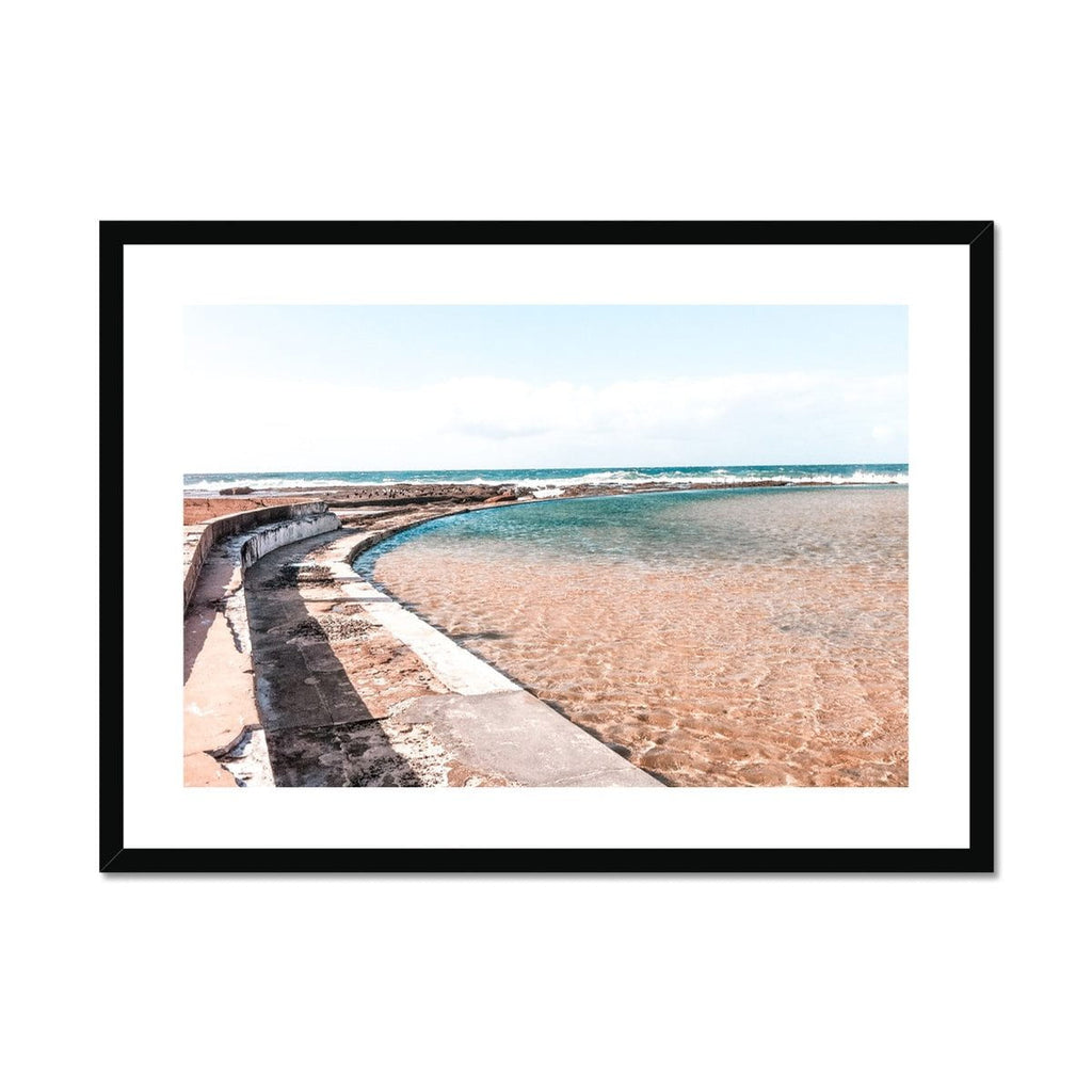SeekandRamble Fine art 28"x20" / Black Frame Newcastle Ocean Baths Framed & Mounted Print