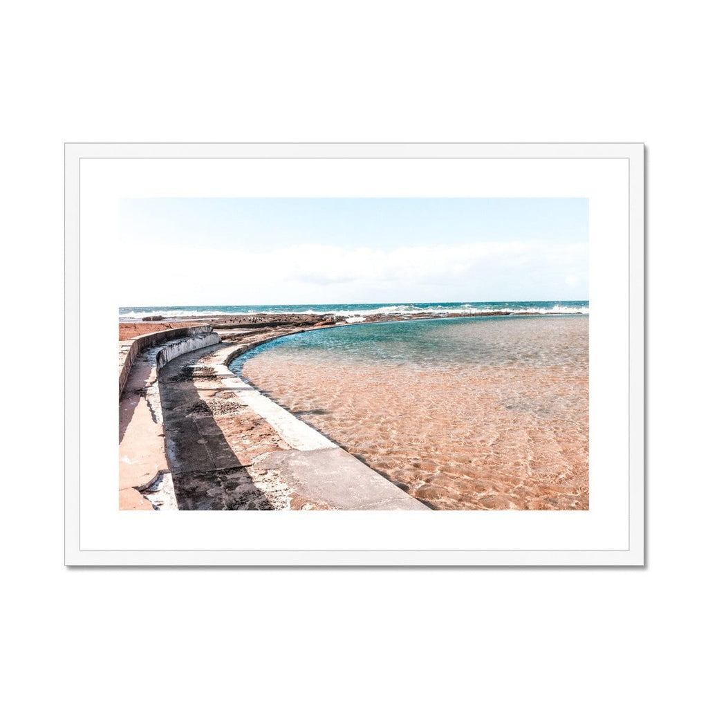 SeekandRamble Fine art 28"x20" / White Frame Newcastle Ocean Baths Framed & Mounted Print