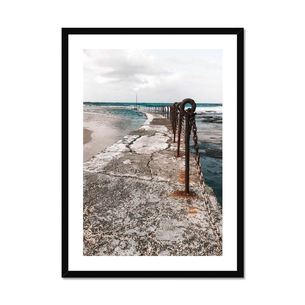 SeekandRamble Framed 20"x28" / Black Frame Newcastle Ocean Baths Rusting Fence Framed Print