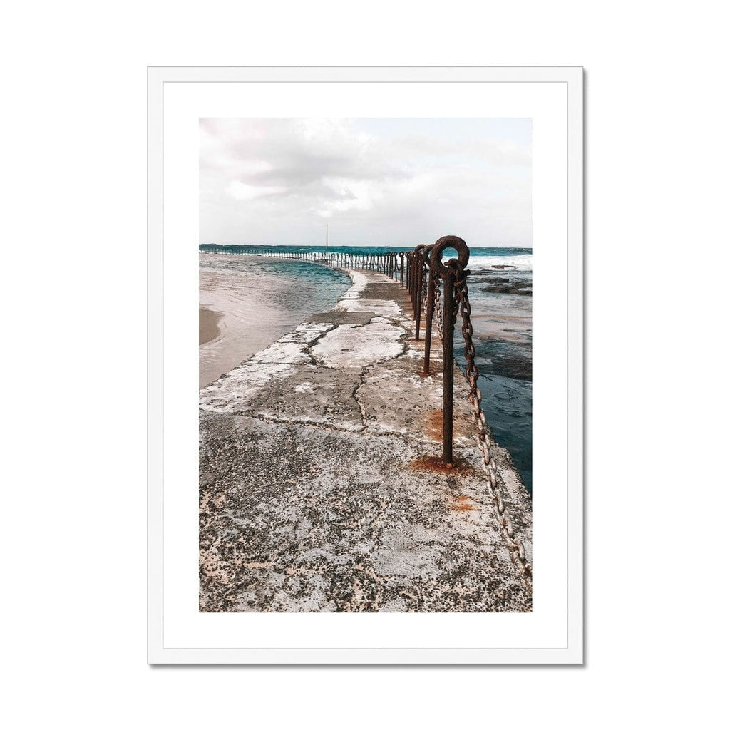 SeekandRamble Framed 20"x28" / White Frame Newcastle Ocean Baths Rusting Fence Framed Print
