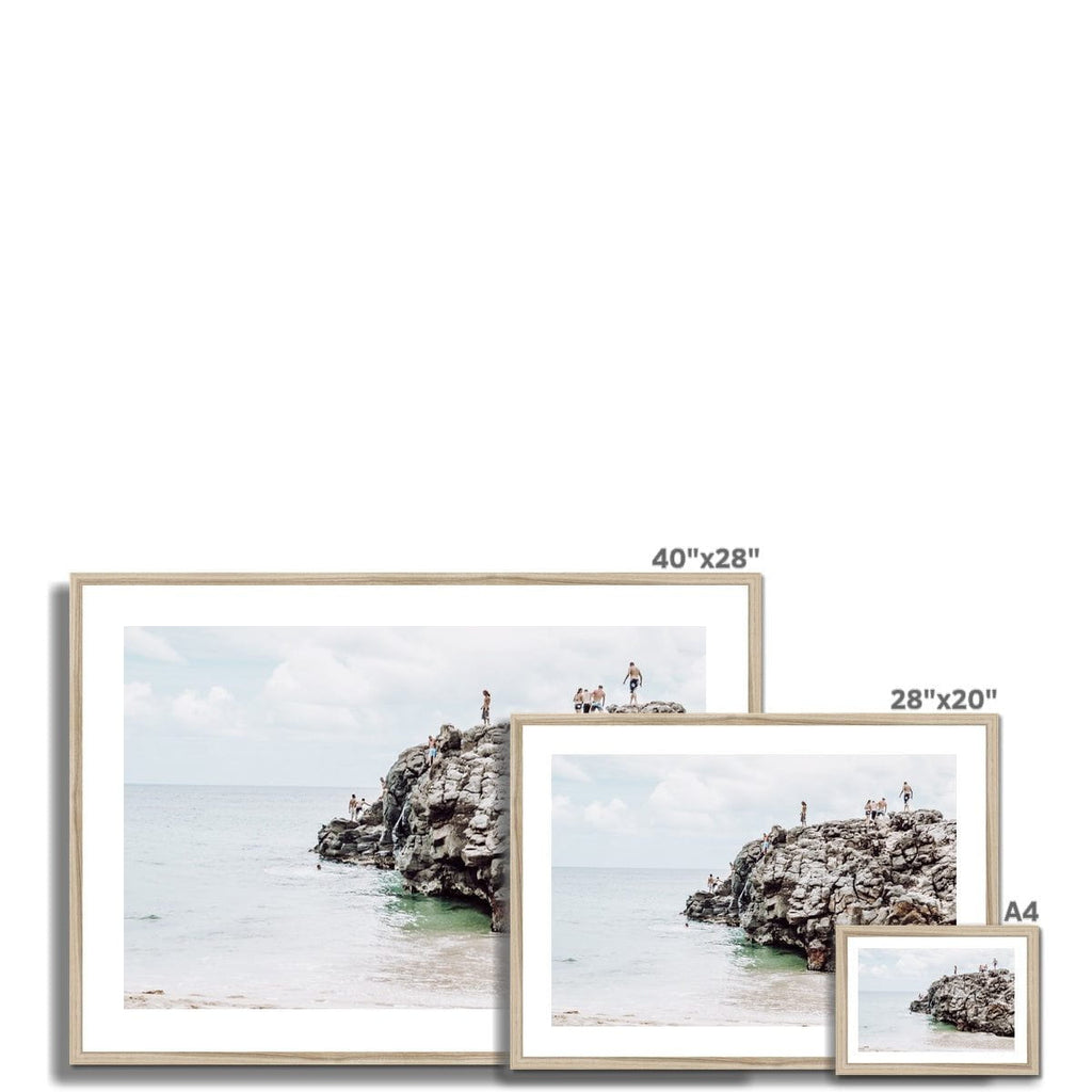 SeekandRamble Fine art Ocean Rock Jumping Framed Print