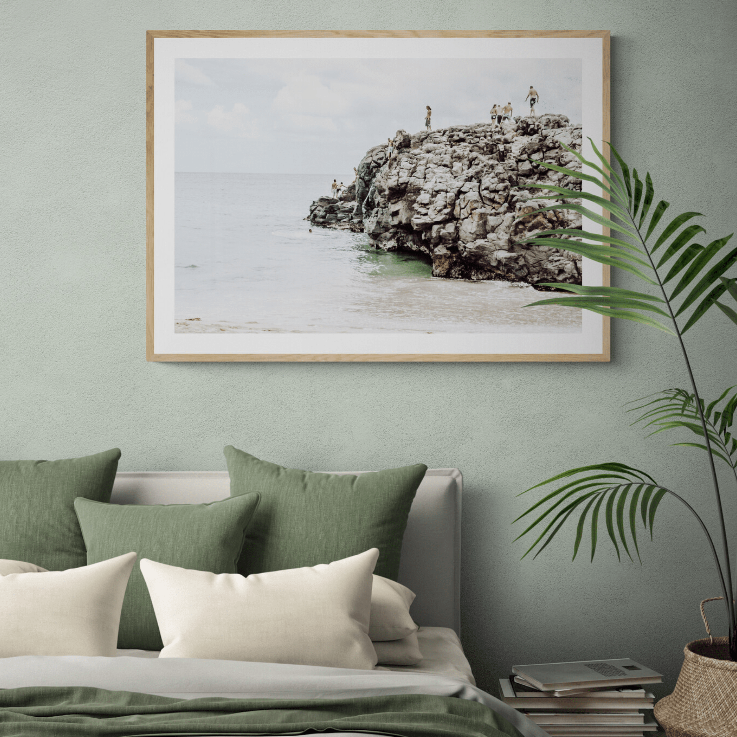 Seek & Ramble Framed Ocean Rock Jumping Framed Print