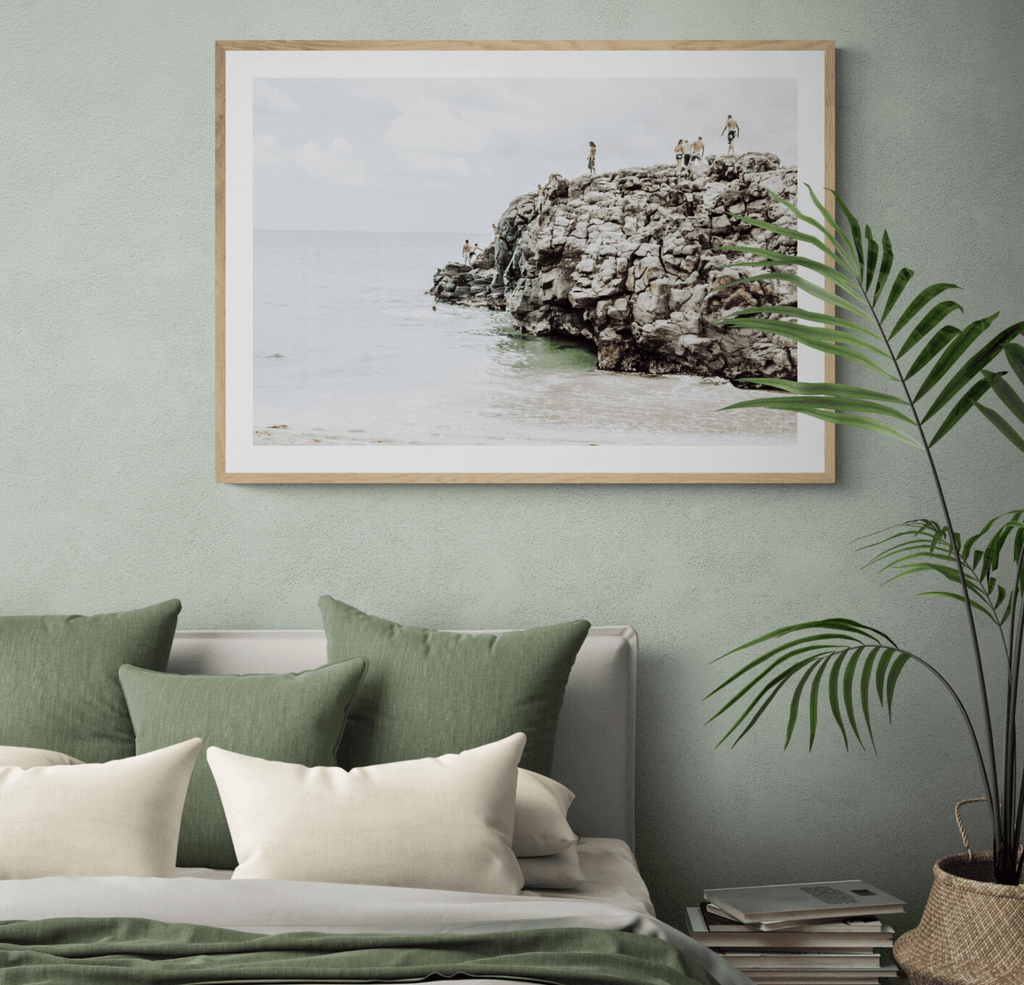SeekandRamble Framed Ocean Rock Jumping Framed Print