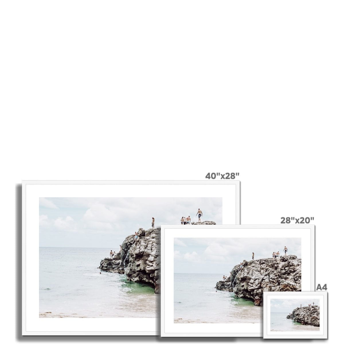 Seek & Ramble Framed Ocean Rock Jumping Framed Print