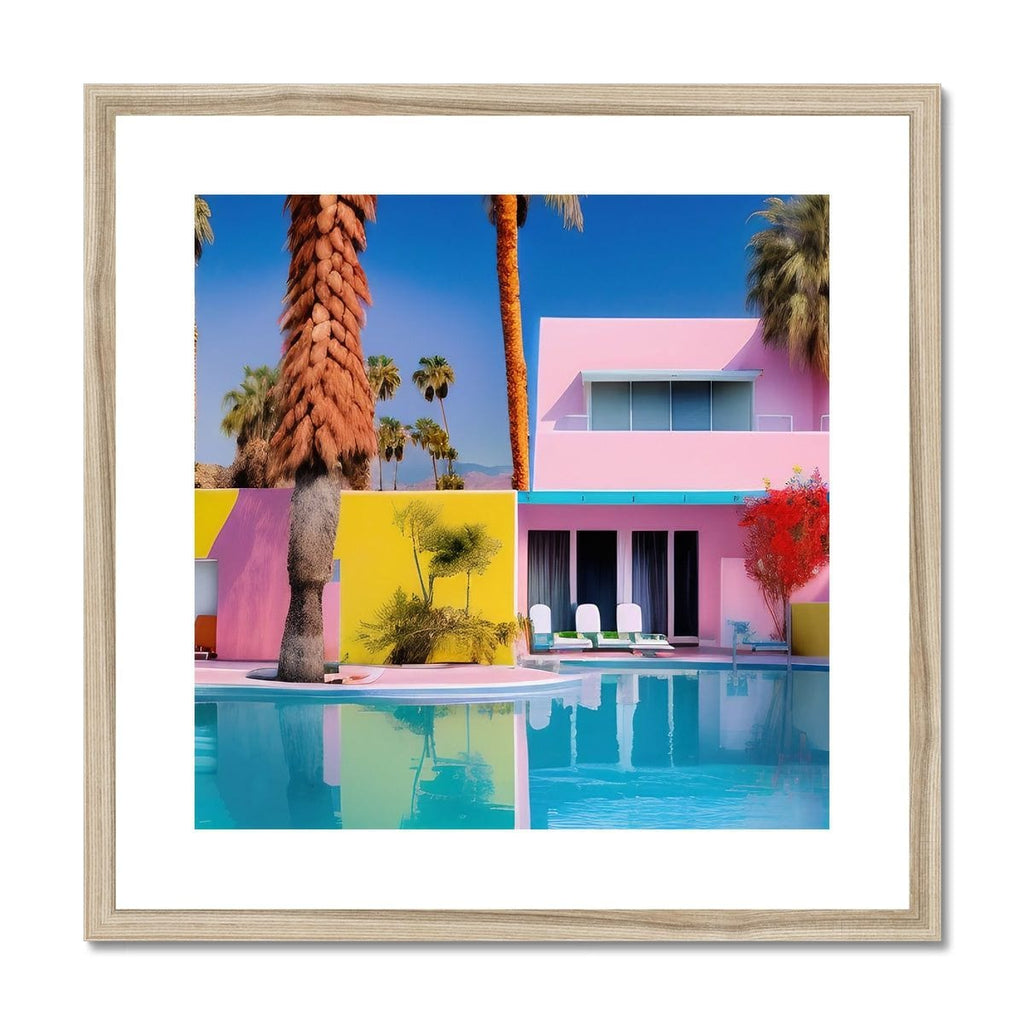 Seek & Ramble Framed 12"x12" / Natural Frame Palm Springs Architecture Colour Ai Framed & Mounted Print