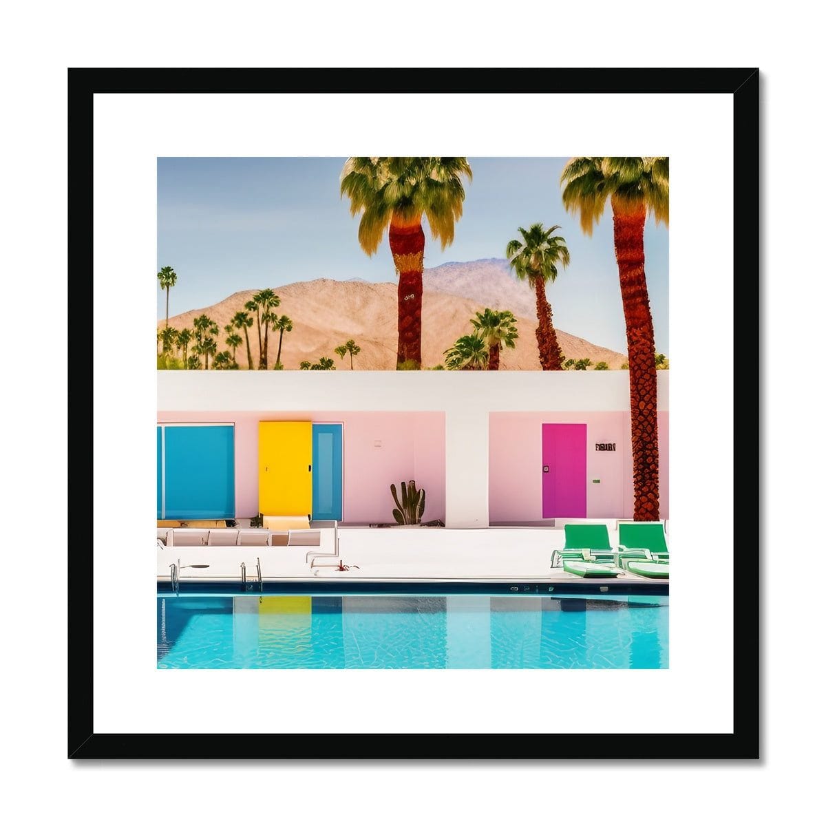 Seek & Ramble Framed 12"x12" / Black Frame Palm Springs Coloured Doors Framed & Mounted Print