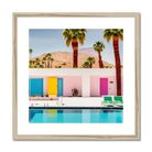 Seek & Ramble Framed 12"x12" / Natural Frame Palm Springs Coloured Doors Framed & Mounted Print