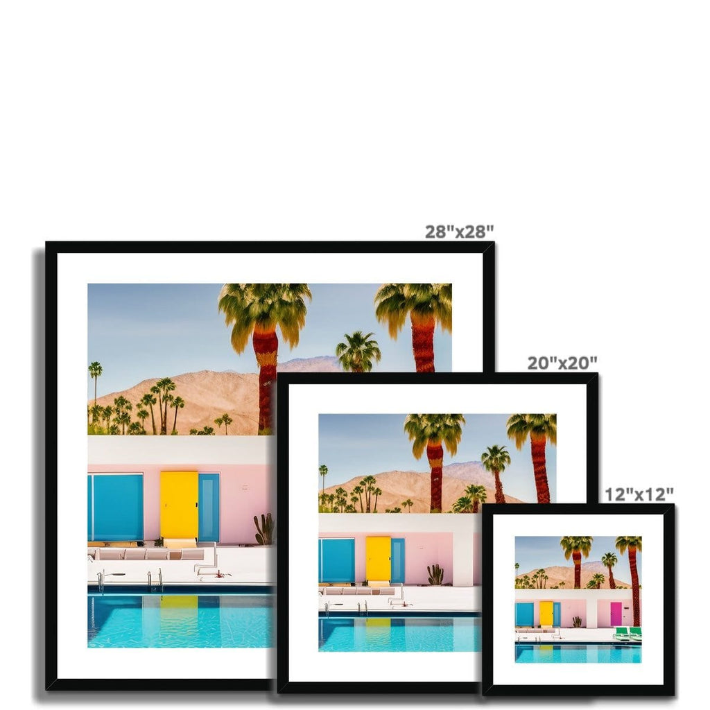 SeekandRamble Framed Palm Springs Coloured Doors  Framed & Mounted Print