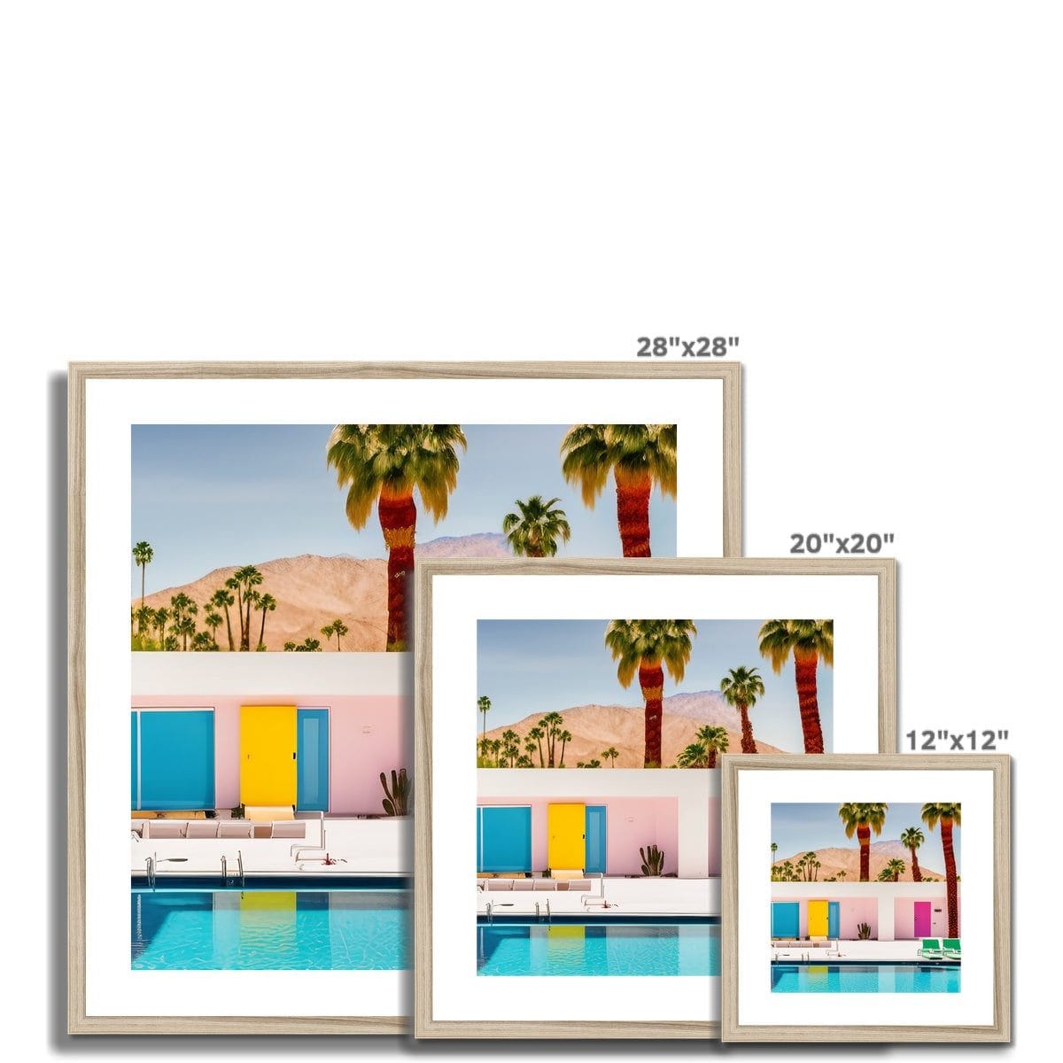 Seek & Ramble Framed Palm Springs Coloured Doors Framed & Mounted Print
