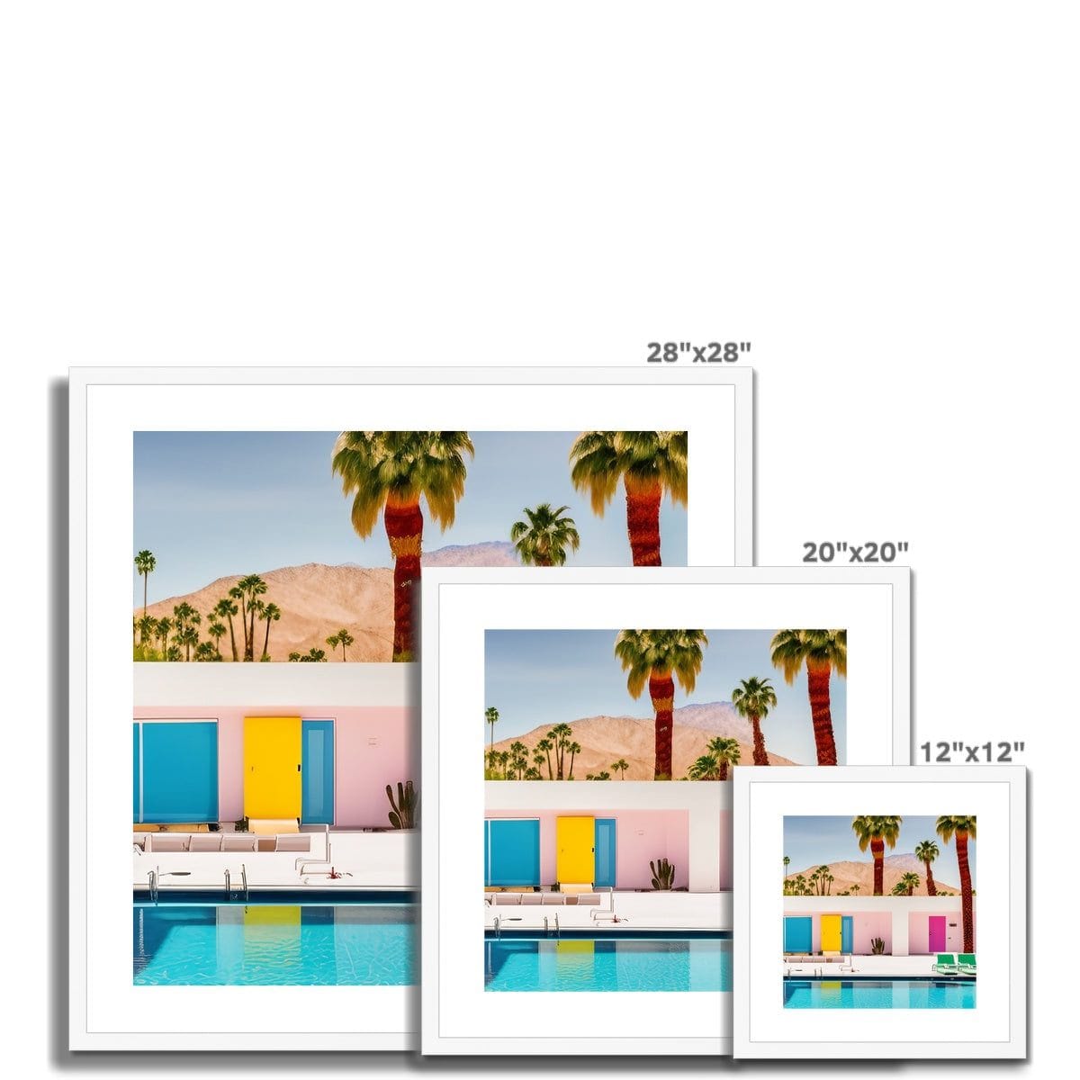 Seek & Ramble Framed Palm Springs Coloured Doors Framed & Mounted Print