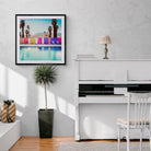 Seek & Ramble Framed Palm Springs Pool Beds Ai Framed & Mounted Print