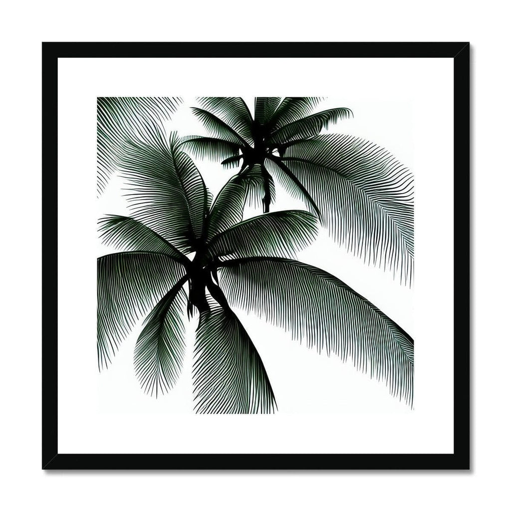 SeekandRamble Fine art 20"x20" / Black Frame Palm Trees Framed & Mounted Print