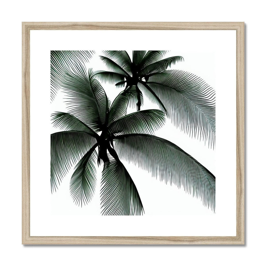 SeekandRamble Fine art 20"x20" / Natural Frame Palm Trees Framed & Mounted Print