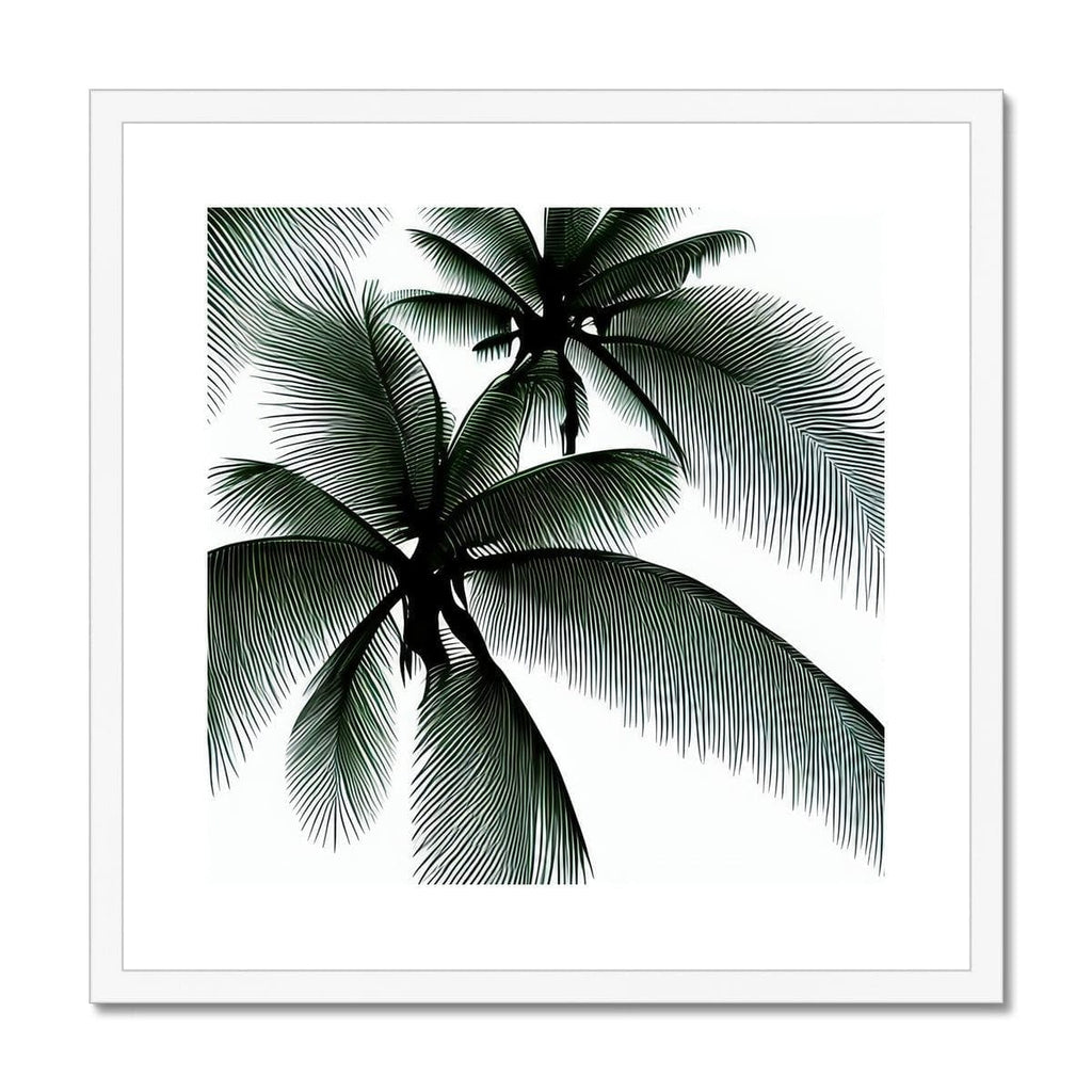 SeekandRamble Fine art 20"x20" / White Frame Palm Trees Framed & Mounted Print