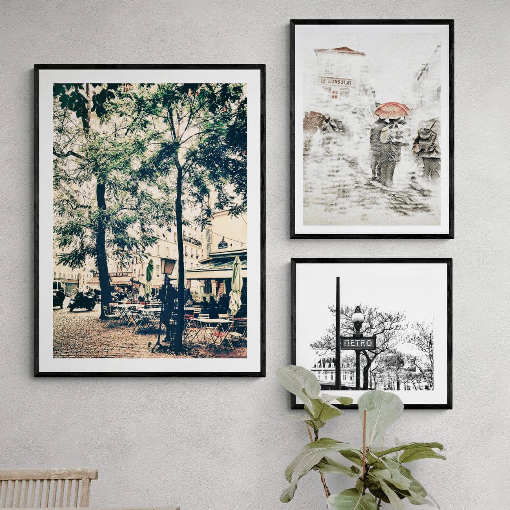 Seek & Ramble Framed Paris Cafe Streetview Framed Print