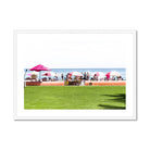 Seek & Ramble Framed 28"x20" / White Frame Pink Beach Umbrellas Honolulu Print